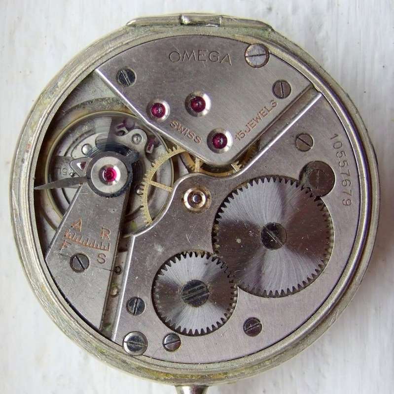 Vintage OMEGA POCKET WATCH, movement working, case hinge broken.