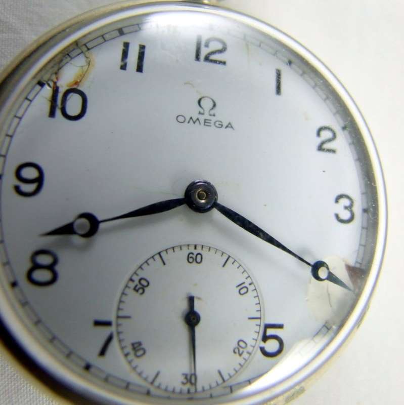 Vintage OMEGA POCKET WATCH, movement working, case hinge broken.