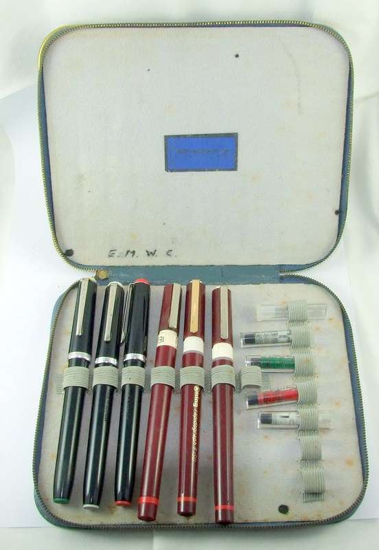 Set of 3 STAEDTLER & 3 ROTRING drawing pens with 8 nibs in Staedtler Case