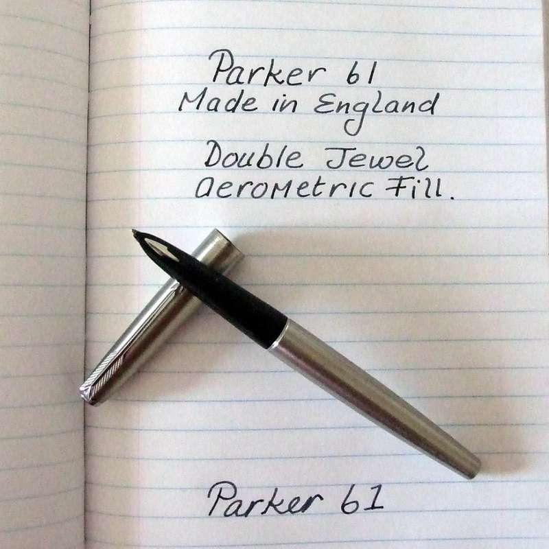 DOUBLE JEWEL PARKER 61 FLIGHTER, MADE IN ENGLAND, CONVERTER FILL, GOOD WORKING CONDITION.