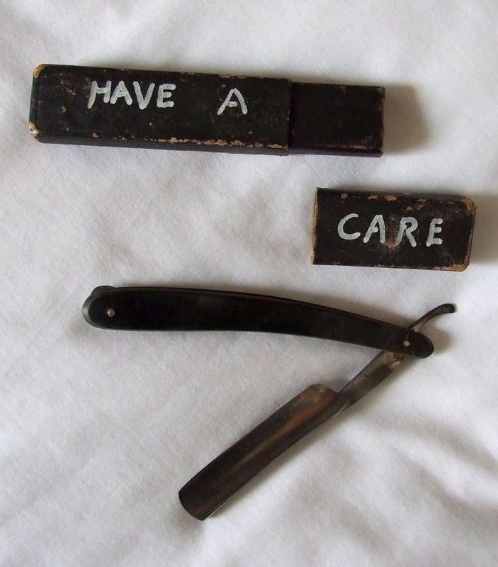 Very good vintage H&C German Hollow Ground STRAIGHT RAZOR in box.