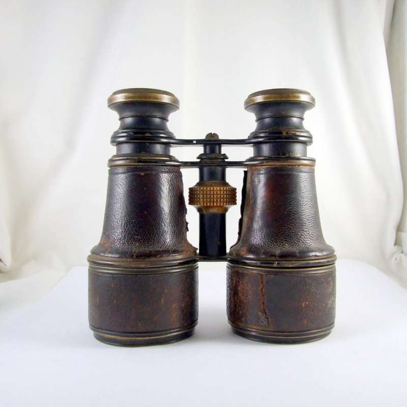 ANTIQUE NEGRETTI & ZAMBRA MILITARY BLACKENED BINOCULARS C1870'S