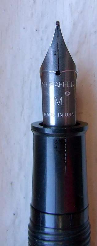Vintage Sheaffer No Nonsense short section Fountain Pen, Black, Medium nib, working.