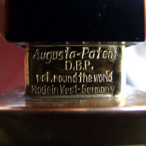 Rare West German AUGUSTA Patented "Around the World" Art Deco '50s Fuel Table Lighter, working!