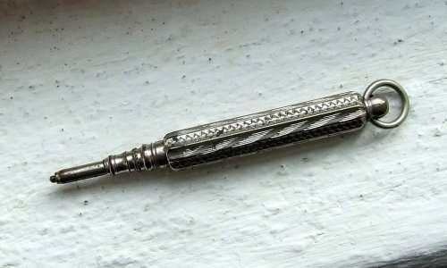 Antique Chatelaine Mechanical Retracting Pencil, working.