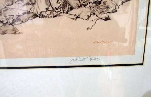 A signed Sir William Russell Flint Limited Edition Print, Framed, STUDIES OF CECILIA