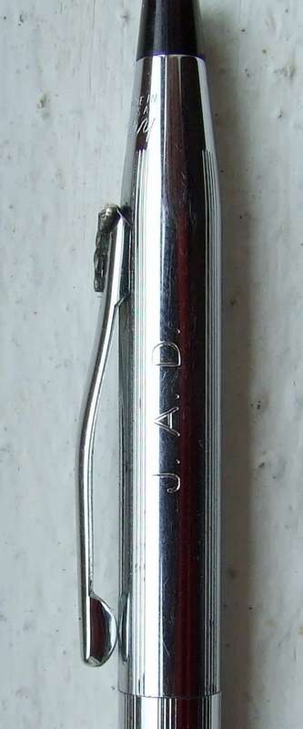 VINTAGE BOXED CHROME CROSS CENTURY BALLPOINT PEN WITH CADUCEUS SYMBOL, INSTRUCTIONS.