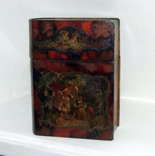 Antique Hand Made and Decorated Papier-Mâché BOOK SAFE