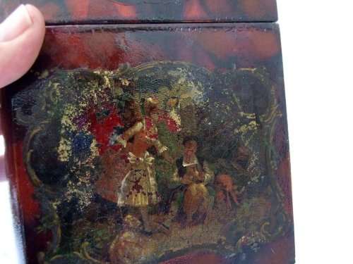 Antique Hand Made and Decorated Papier-Mâché BOOK SAFE