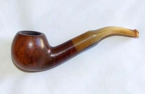 Superbly Made! Estate Bent Ball Briar Pipe with Horn Stem