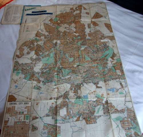 Vintage 1960`s Holmden`s Street Map of Greater Johannesburg