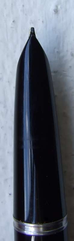 Made in England PARKER 51 Aerometric fountain pen black with brushed steel and chrome cap WORKING,
