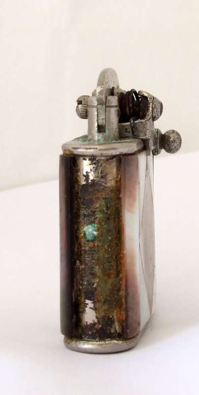 Rare Swiss made COLIBRI KICK-START fuel lighter, MOP, c1930