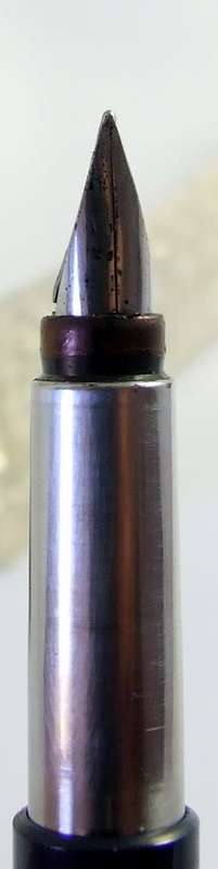 Smart blue and steel Parker Vector cartridge fill fountain pen in good and working condition.