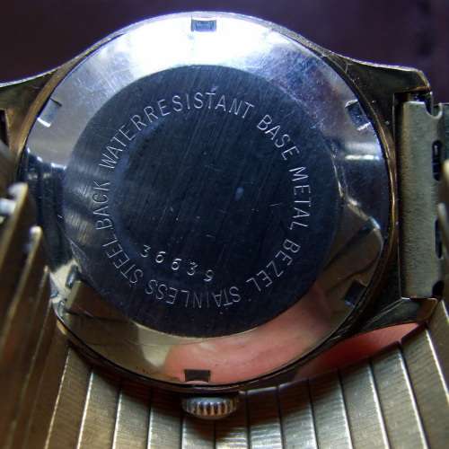 Working gold plated gents LANCO 25 jewel Automatic, date, original Maruman Flex band.