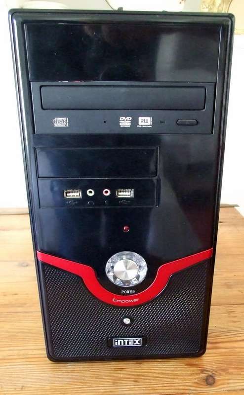 INTEX desktop computer CASE with power supply, BIOSTAR motherboard