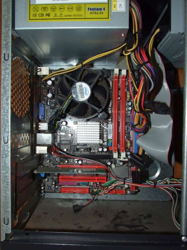 INTEX desktop computer CASE with power supply, BIOSTAR motherboard