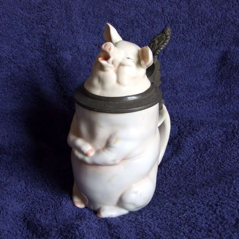 Vintage VON SCHIERHOLZ - `Musterschutz` Singing Pig German Beer Stein