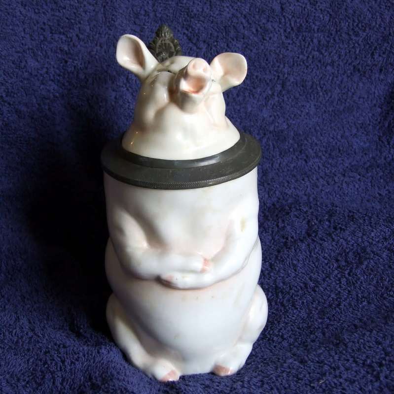 Vintage VON SCHIERHOLZ - `Musterschutz` Singing Pig German Beer Stein
