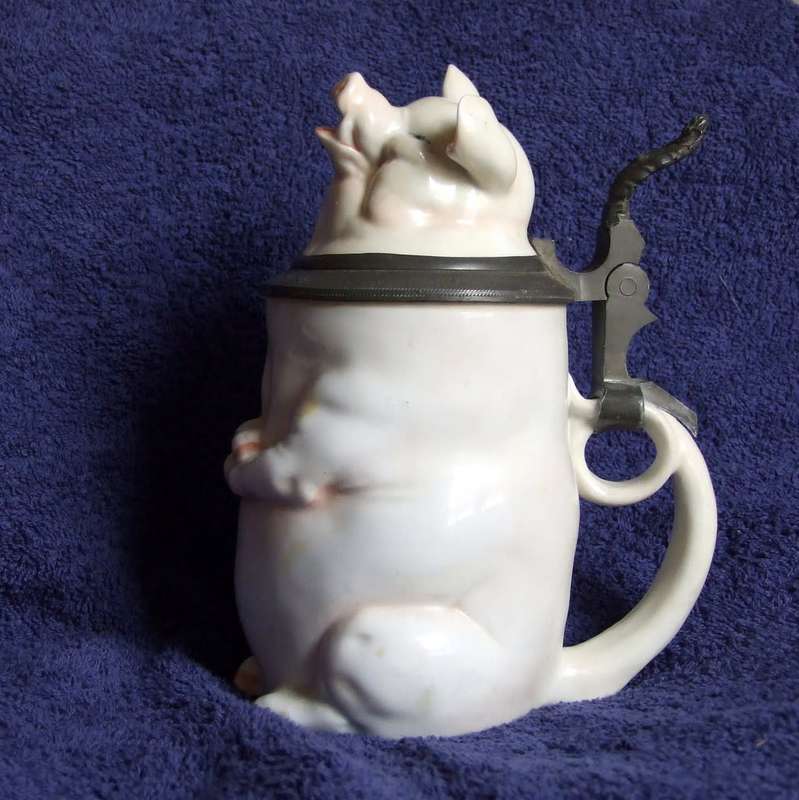 Vintage VON SCHIERHOLZ - `Musterschutz` Singing Pig German Beer Stein