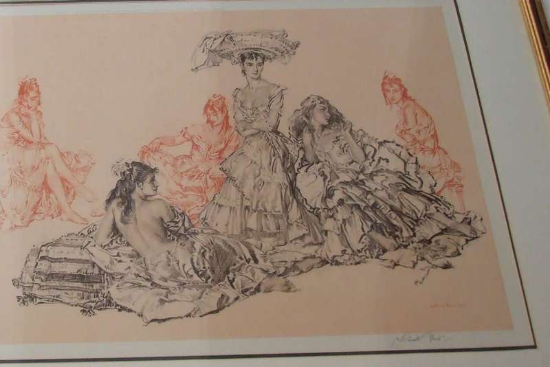 A signed Sir William Russell Flint Limited Edition Print, Framed, STUDIES OF CECILIA