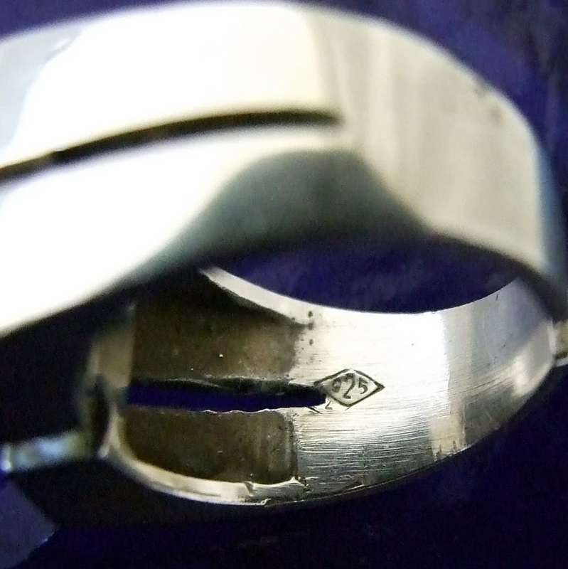 Vintage Mid-Century Modern 925 silver Cut Square ring