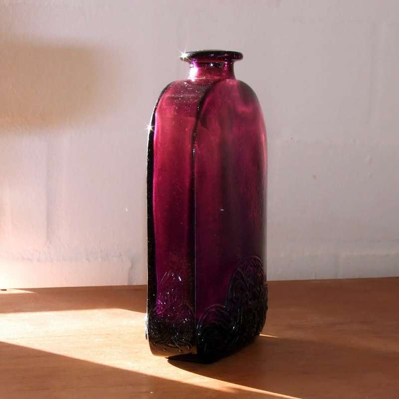 Vintage decorated Vidrios de Levante bottle vase