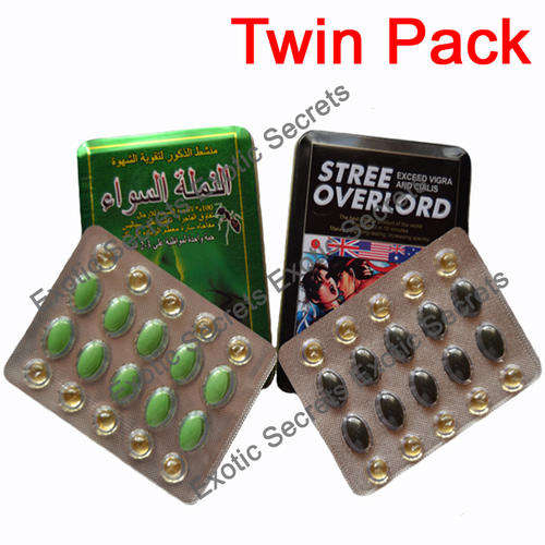 Black Ant & Stree Twin Pack- Ultra Male Enhancement ( 2 Tins x 10 Tabs & 10 Gel Caps)