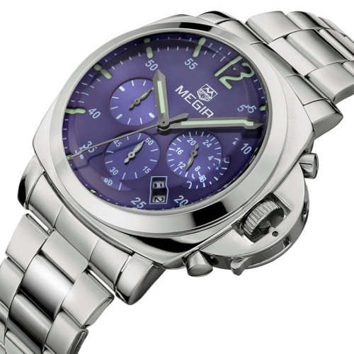 MEGIR MENS STAINLESS STEEL DATE WATCH - BOX INCLUDED!!!