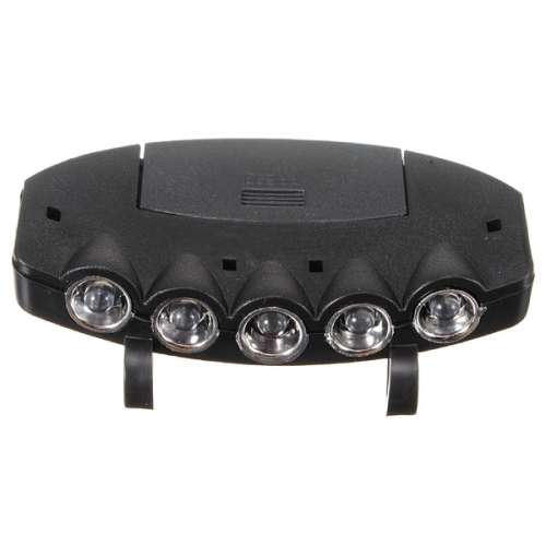 5 LED CAP HAT BRIM CLIP LIGHT HEADLAMP for CAMPING, FISHING, HIKING, JOGGING, MECHANICAL WORK, etc