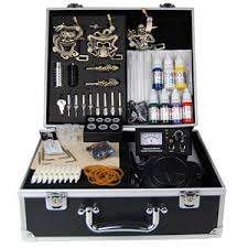 Low Shipping!   PROFESSIONAL TATTOO KIT COMPLETE WITH 2x GUNS, NEEDLES, INK & LOADS OF EXTRA'S