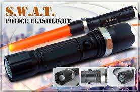 SWAT  MULTIFUNCTION RECHARGEABLE FLASHLIGHT with ORANGE CONE