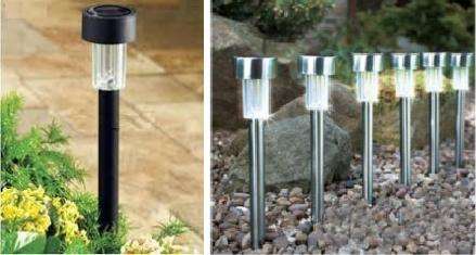 (40 UNITS AVAILABLE) STAINLESS STEEL SOLAR GARDEN LIGHTS