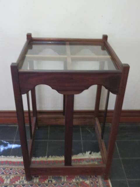 Vintage Mahogany and glass arts and craft server/table