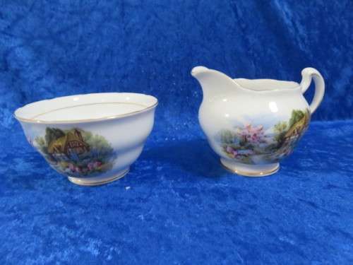 Royal Vale Bone China Sugar Bowl and Milk Jug