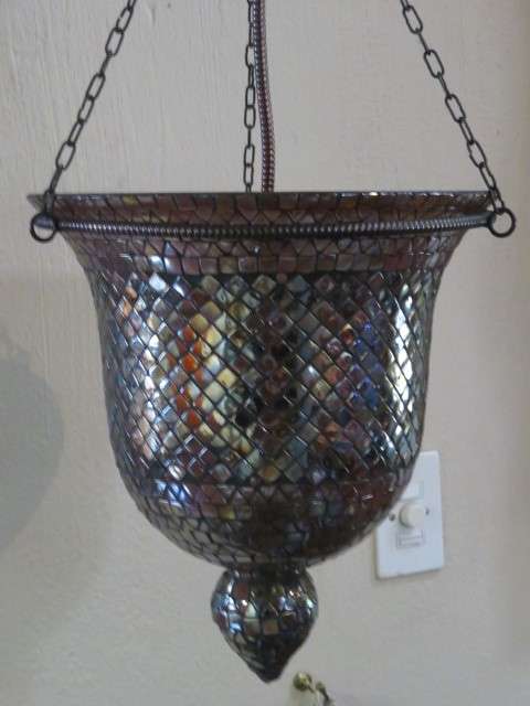 Mosaic glass ceiling light