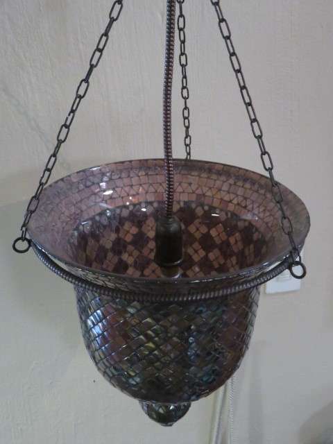 Mosaic glass ceiling light