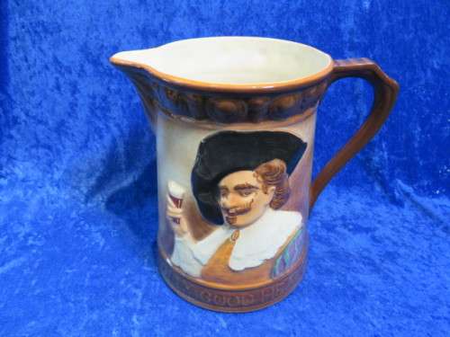 Falcon Ware `Cavalier` hand painted jug and bowl.
