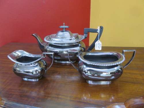 Three Piece Black Anodised Tea Set