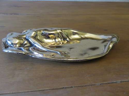 Vintage art nouveau brass tray.