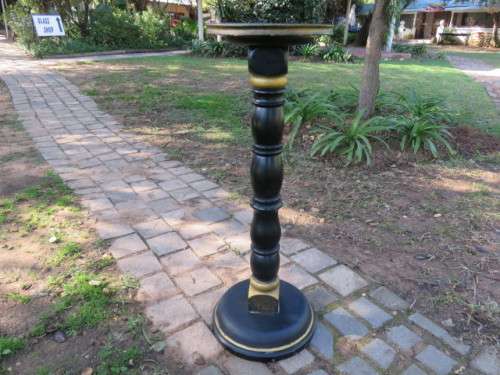 Vintage wooden pedestal plant stand