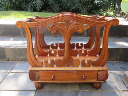 Antique (Victorian) walnut canterbury