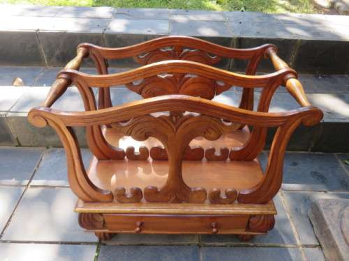 Antique (Victorian) walnut canterbury