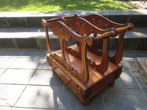 Antique (Victorian) walnut canterbury