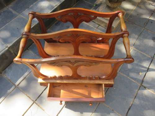 Antique (Victorian) walnut canterbury