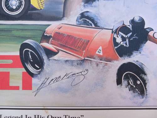 A Limited Edition print of the visit to South Africa in 1992 by Juan Manual Fangio.