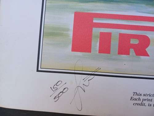 A Limited Edition print of the visit to South Africa in 1992 by Juan Manual Fangio.