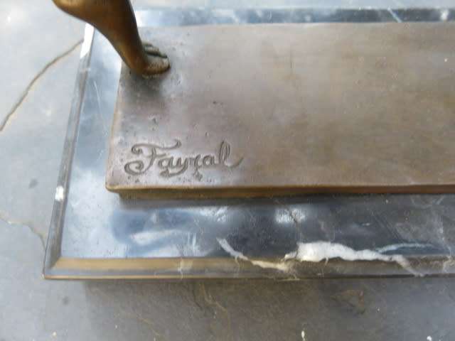 After Fayral (Pierre Le Faguays) (French 1892-1962) bronze, Art Deco dancer, signed.