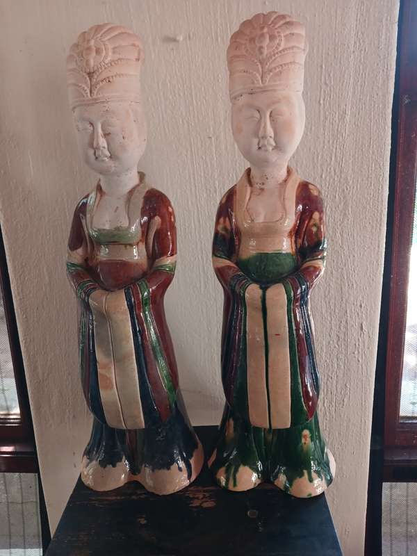 A pair of oriental figurines