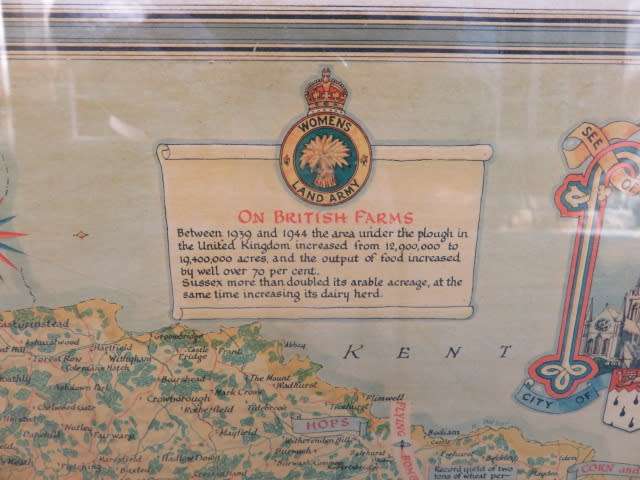 Ernest Clegg World War II era map of the county of Sussex